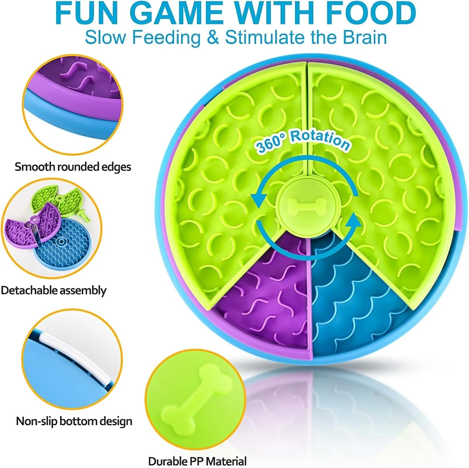 SnifferTurner | Interactive Rotating Dog Bowl for Mental Stimulation & Healthier Eating