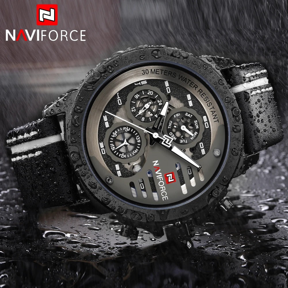 NAVIFORCE Men NF9110 Fashion Sport 24 Hour Display Watch