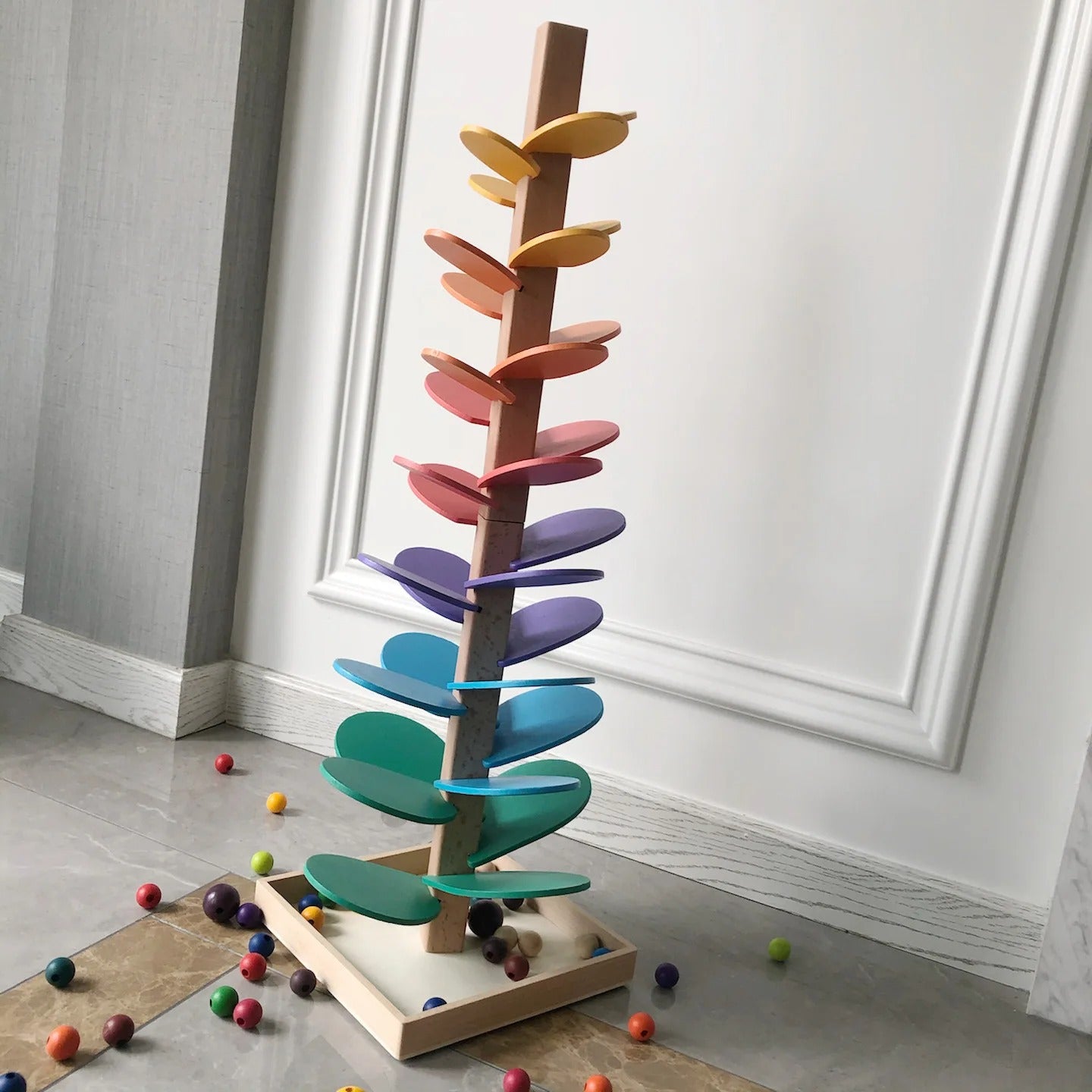 RainbowWhirl Marble Wooden Tower