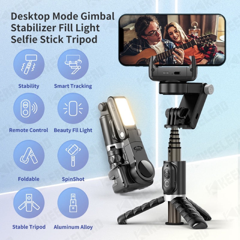 Gimbal Stabilizer Selfie Stick with Tripod