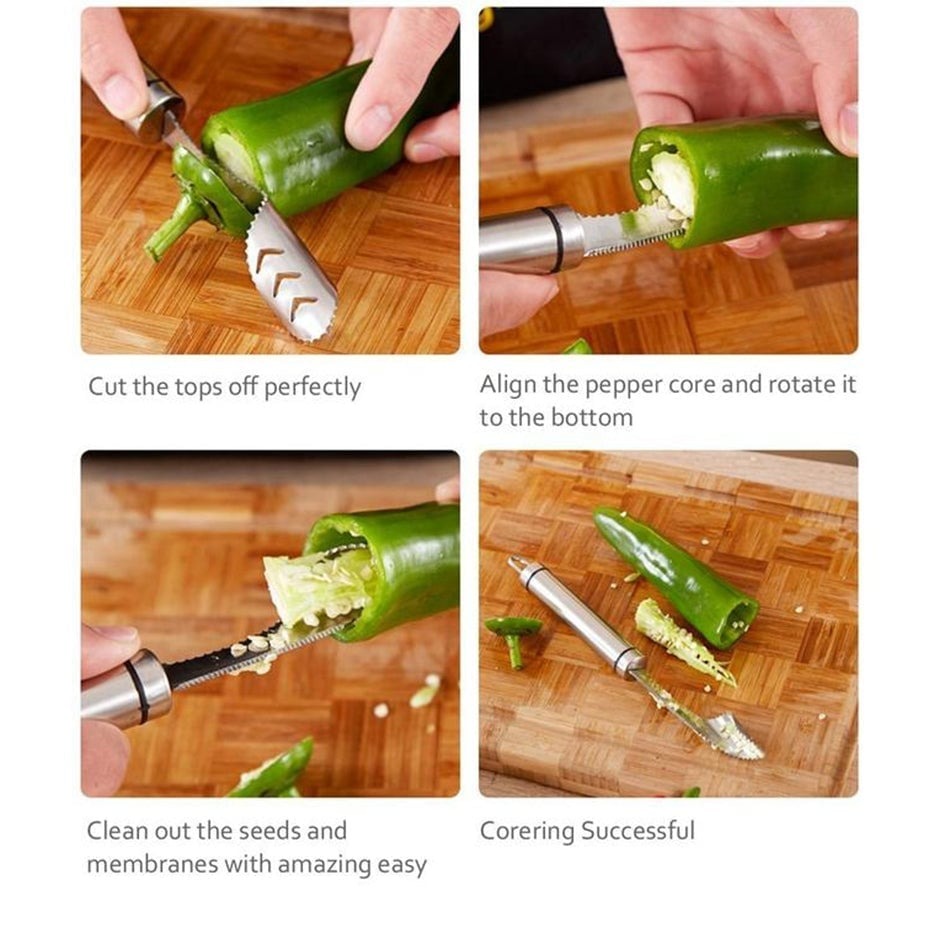 Stainless Steel Pepper Seed Corer Remover