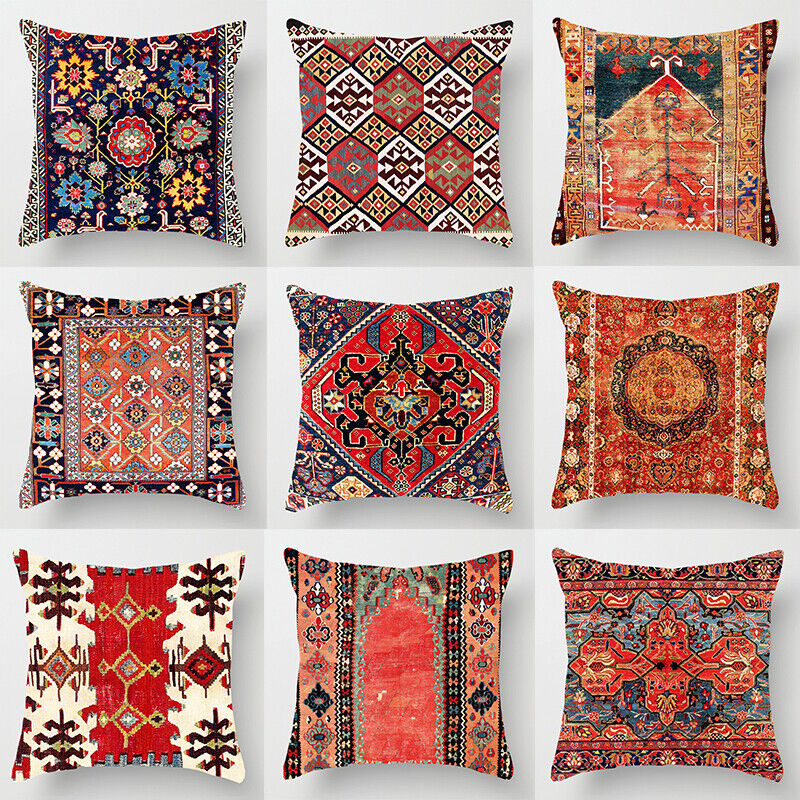 Ethnic Boho Mandala Print Linen Throw Pillow Case Sofa Cushion Cover Home Decor#