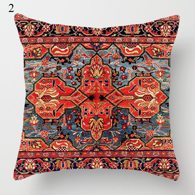 Ethnic Boho Mandala Print Linen Throw Pillow Case Sofa Cushion Cover Home Decor#