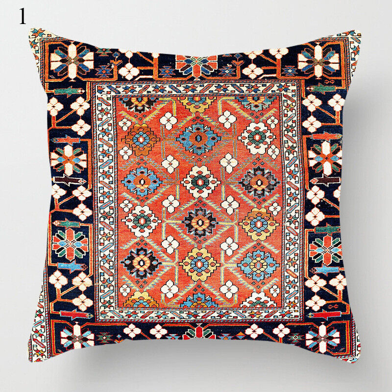 Ethnic Boho Mandala Print Linen Throw Pillow Case Sofa Cushion Cover Home Decor#