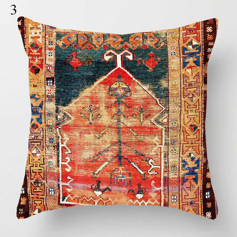 Ethnic Boho Mandala Print Linen Throw Pillow Case Sofa Cushion Cover Home Decor#