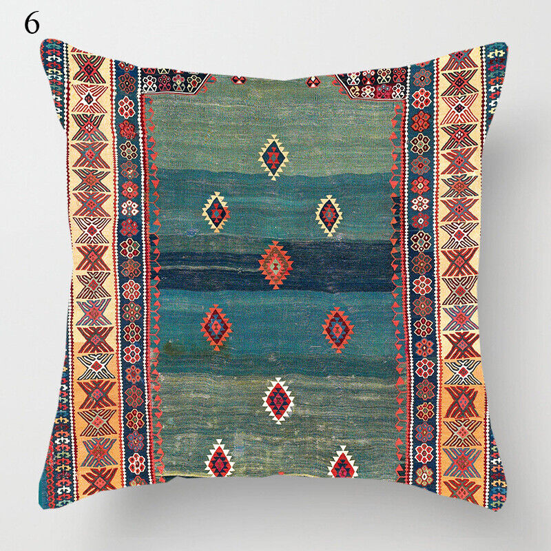 Ethnic Boho Mandala Print Linen Throw Pillow Case Sofa Cushion Cover Home Decor#