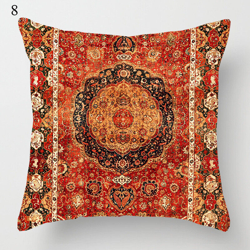 Ethnic Boho Mandala Print Linen Throw Pillow Case Sofa Cushion Cover Home Decor#