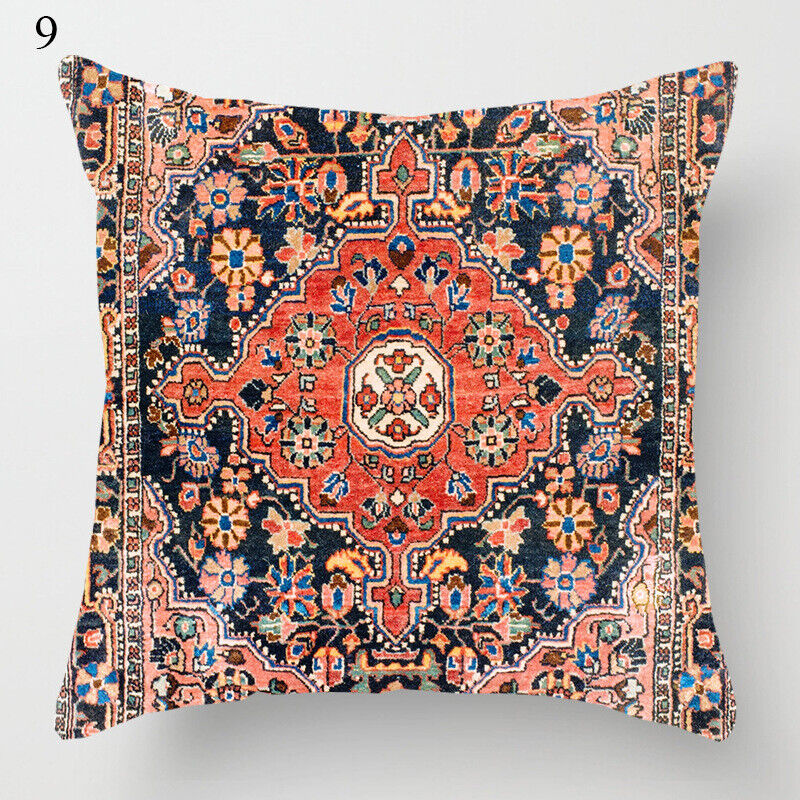 Ethnic Boho Mandala Print Linen Throw Pillow Case Sofa Cushion Cover Home Decor#