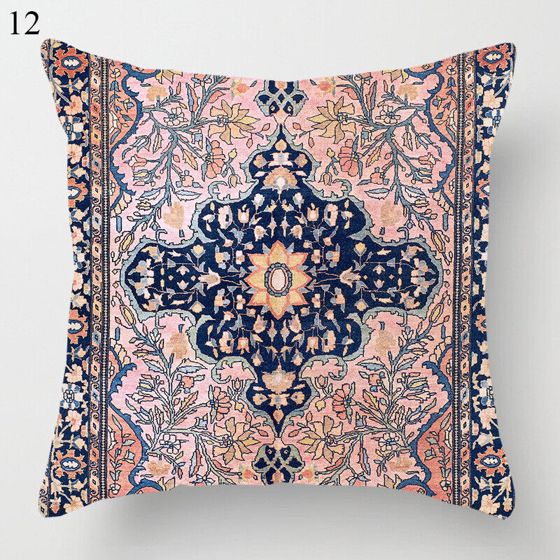 Ethnic Boho Mandala Print Linen Throw Pillow Case Sofa Cushion Cover Home Decor#