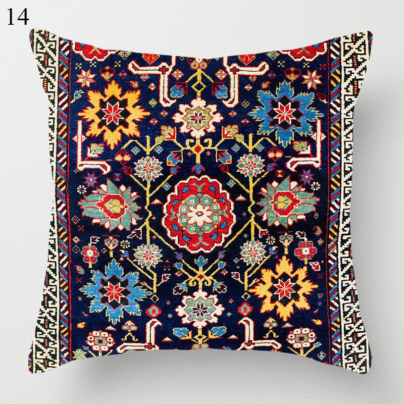 Ethnic Boho Mandala Print Linen Throw Pillow Case Sofa Cushion Cover Home Decor#