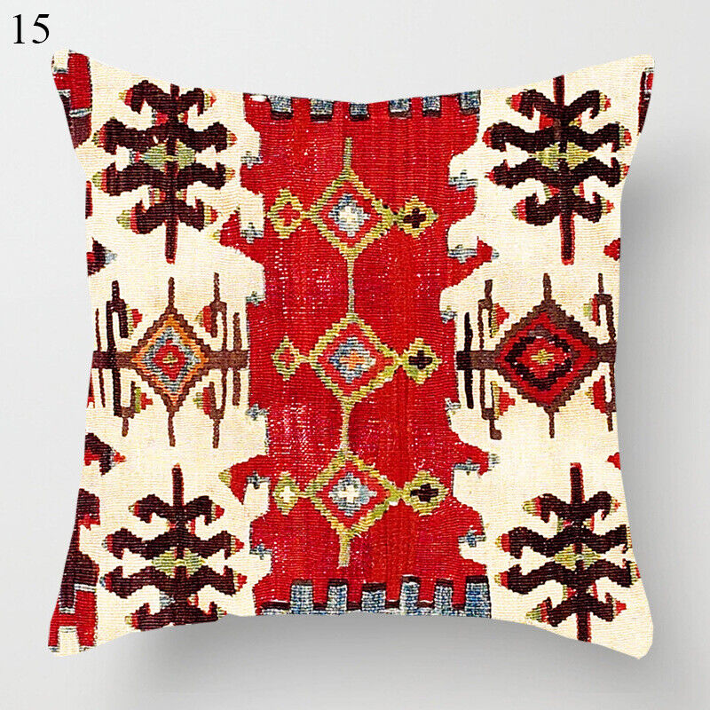 Ethnic Boho Mandala Print Linen Throw Pillow Case Sofa Cushion Cover Home Decor#