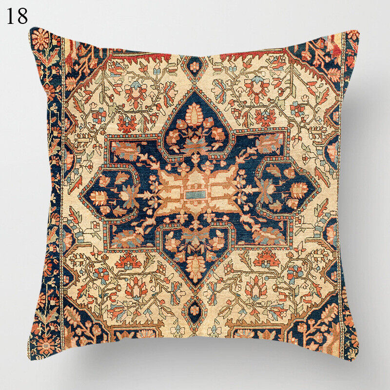 Ethnic Boho Mandala Print Linen Throw Pillow Case Sofa Cushion Cover Home Decor#