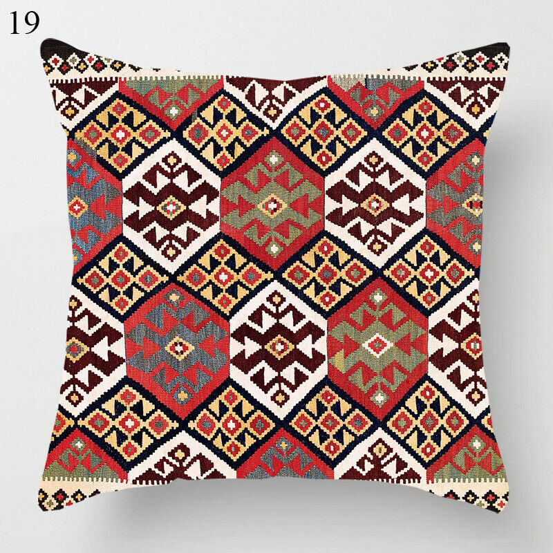 Ethnic Boho Mandala Print Linen Throw Pillow Case Sofa Cushion Cover Home Decor#