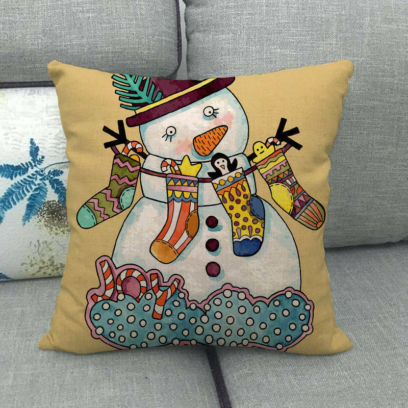 18" Cojines Merry Xmas Couch Throw Pillow Cover Case Home Sofa Decor Pillowslip