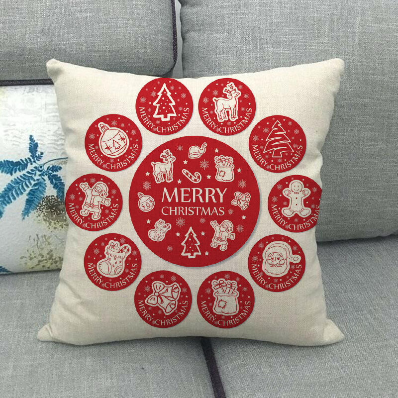 18" Cojines Merry Xmas Couch Throw Pillow Cover Case Home Sofa Decor Pillowslip