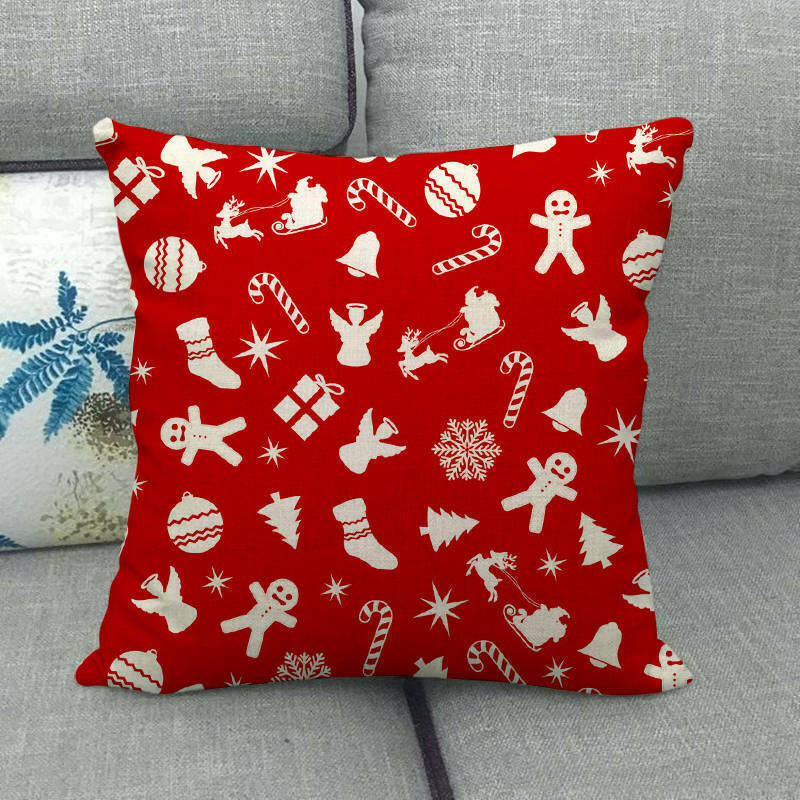 18" Cojines Merry Xmas Couch Throw Pillow Cover Case Home Sofa Decor Pillowslip