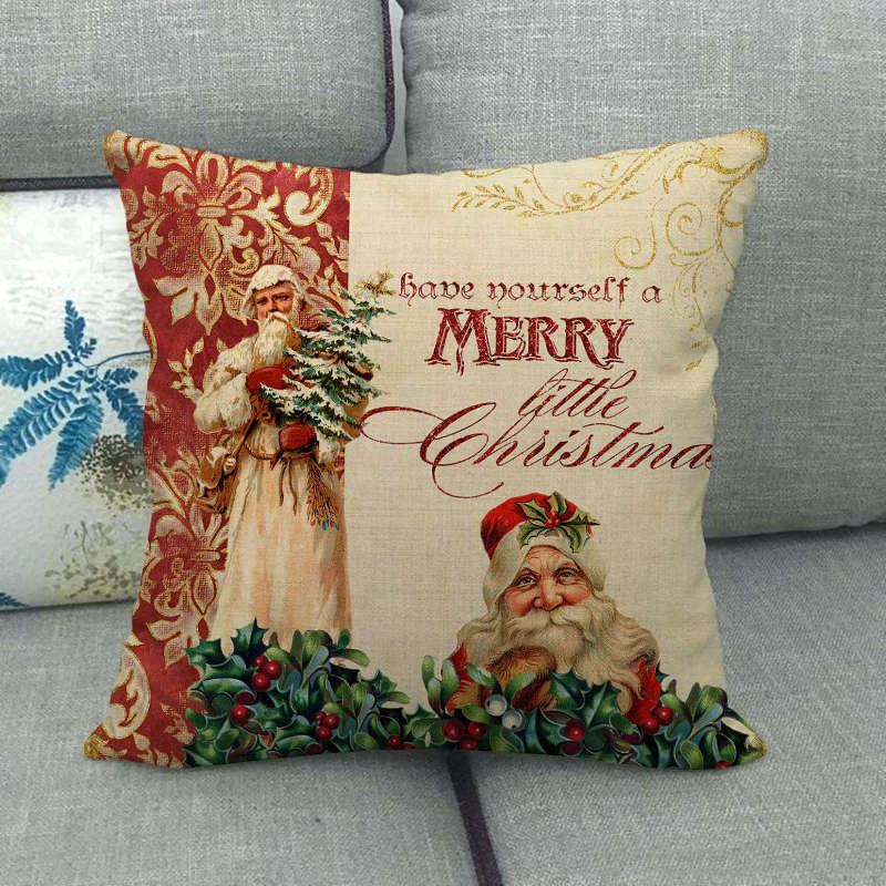 18" Cojines Merry Xmas Couch Throw Pillow Cover Case Home Sofa Decor Pillowslip