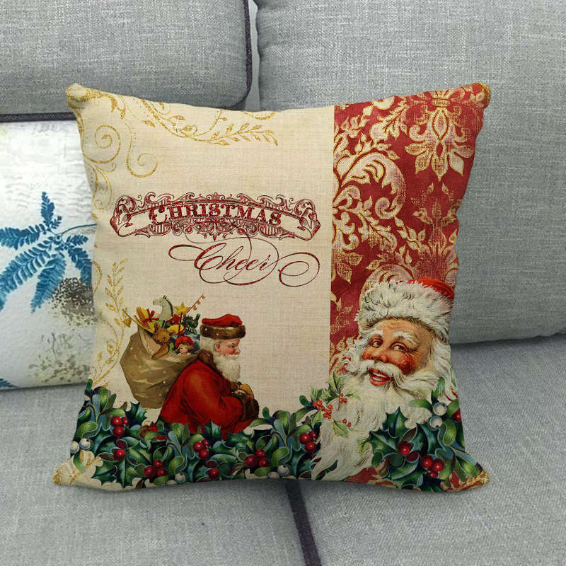 18" Cojines Merry Xmas Couch Throw Pillow Cover Case Home Sofa Decor Pillowslip