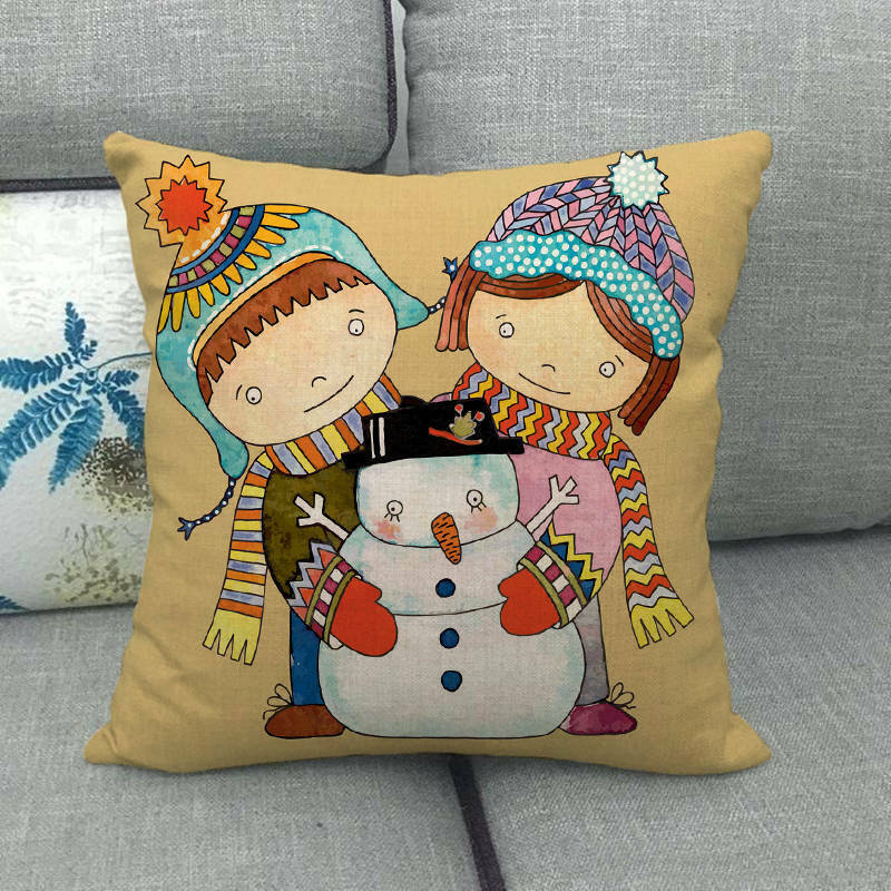 18" Cojines Merry Xmas Couch Throw Pillow Cover Case Home Sofa Decor Pillowslip