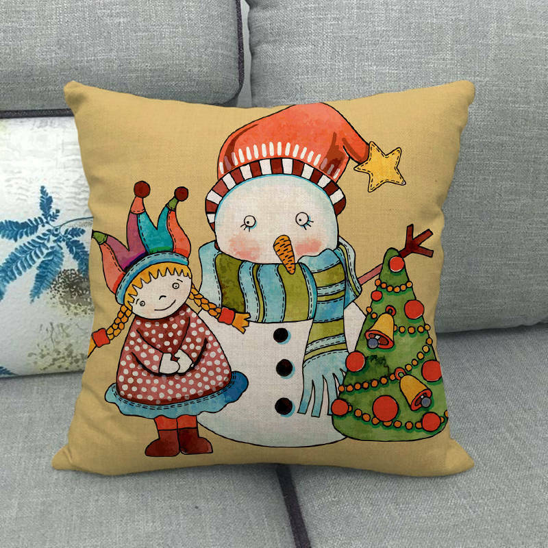 18" Cojines Merry Xmas Couch Throw Pillow Cover Case Home Sofa Decor Pillowslip