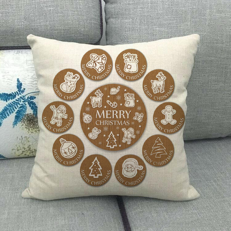 18" Cojines Merry Xmas Couch Throw Pillow Cover Case Home Sofa Decor Pillowslip