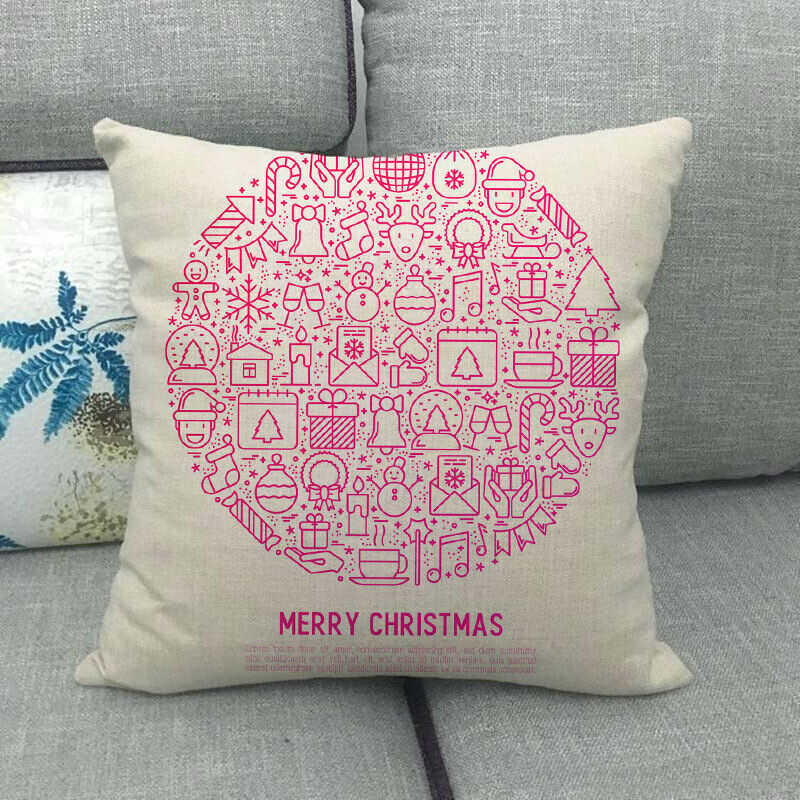 18" Cojines Merry Xmas Couch Throw Pillow Cover Case Home Sofa Decor Pillowslip