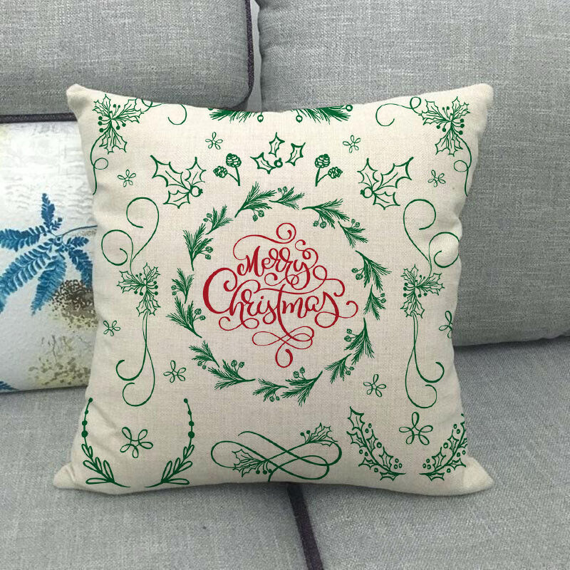 18" Cojines Merry Xmas Couch Throw Pillow Cover Case Home Sofa Decor Pillowslip