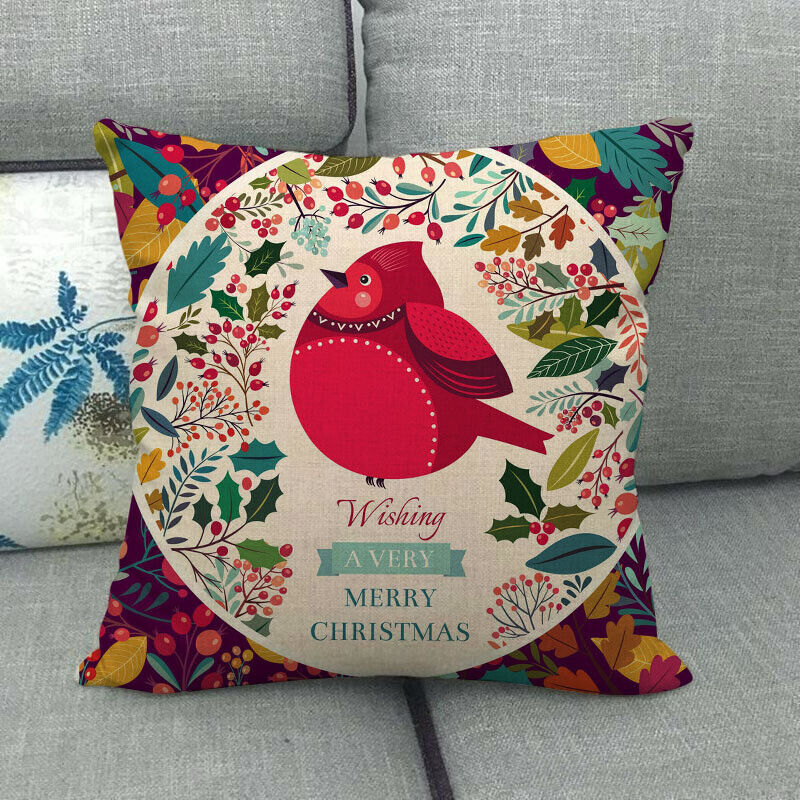 18" Cojines Merry Xmas Couch Throw Pillow Cover Case Home Sofa Decor Pillowslip