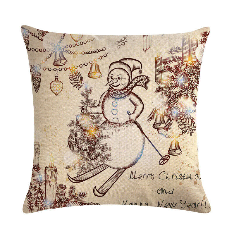 18" Cojines Merry Xmas Couch Throw Pillow Cover Case Home Sofa Decor Pillowslip