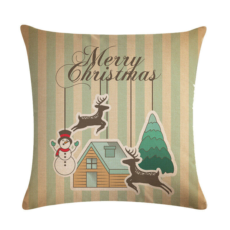 18" Cojines Merry Xmas Couch Throw Pillow Cover Case Home Sofa Decor Pillowslip