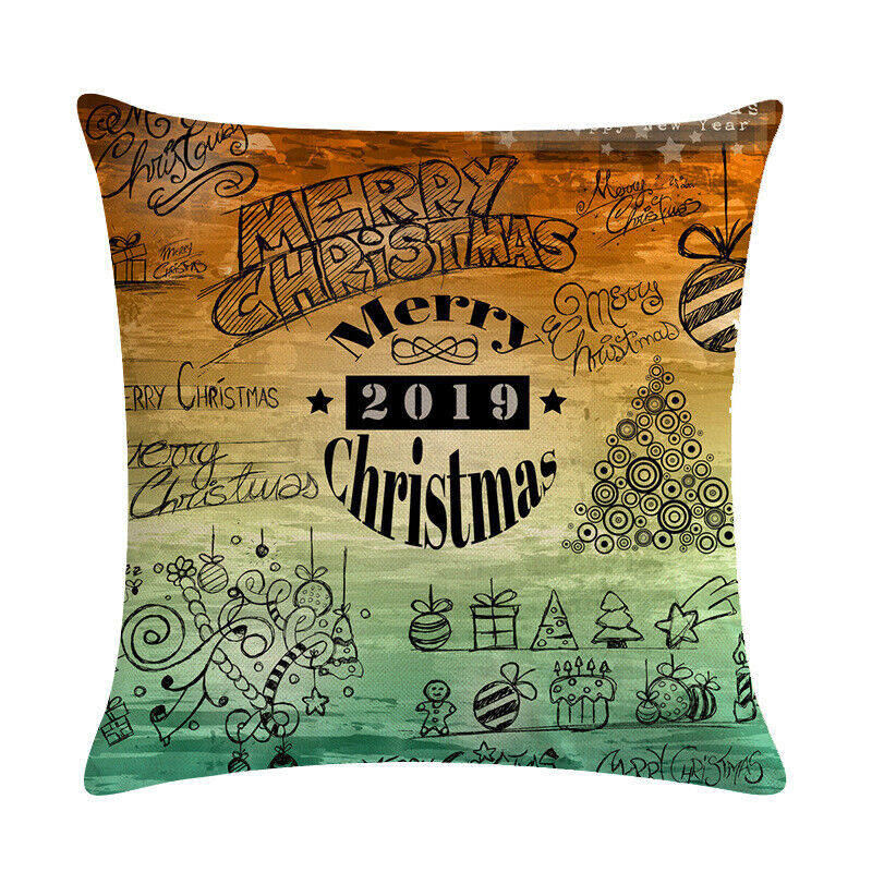 18" Cojines Merry Xmas Couch Throw Pillow Cover Case Home Sofa Decor Pillowslip