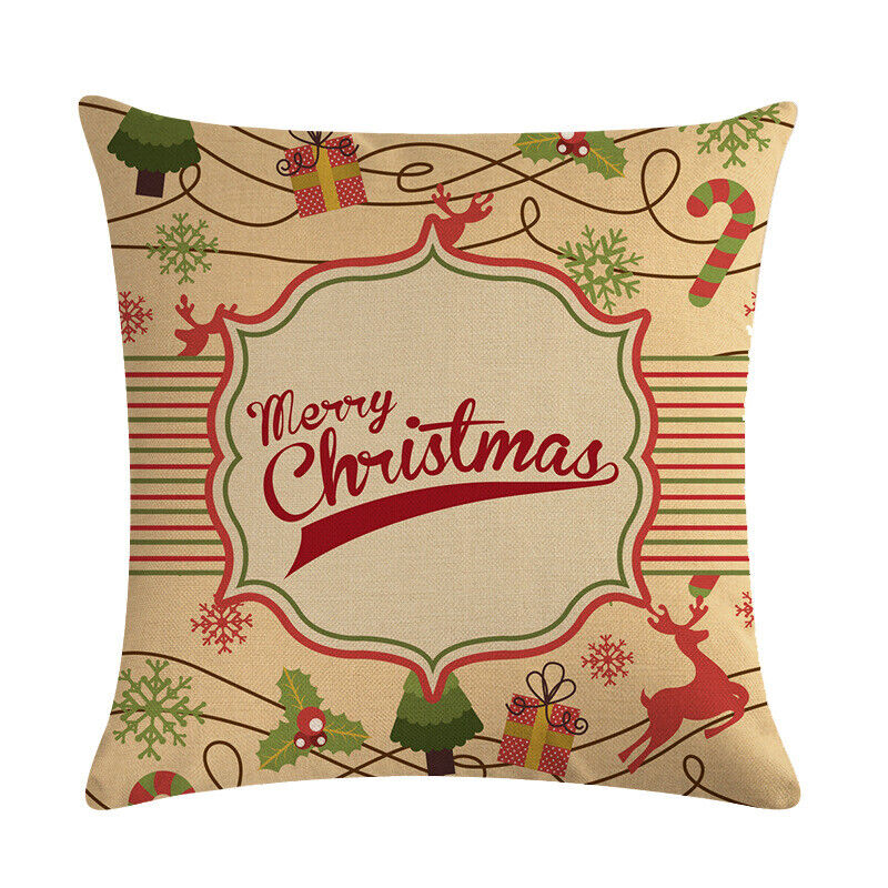 18" Cojines Merry Xmas Couch Throw Pillow Cover Case Home Sofa Decor Pillowslip