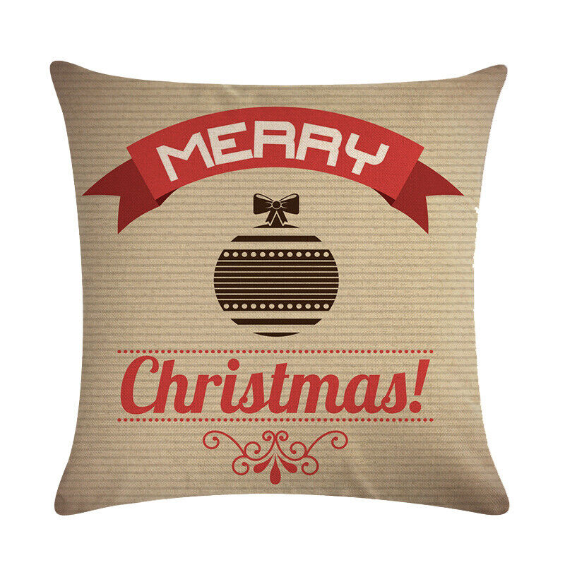 18" Cojines Merry Xmas Couch Throw Pillow Cover Case Home Sofa Decor Pillowslip