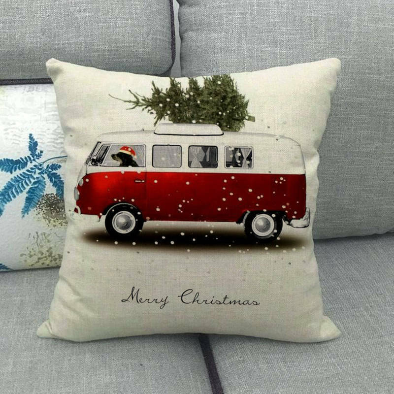 18" Cojines Merry Xmas Couch Throw Pillow Cover Case Home Sofa Decor Pillowslip