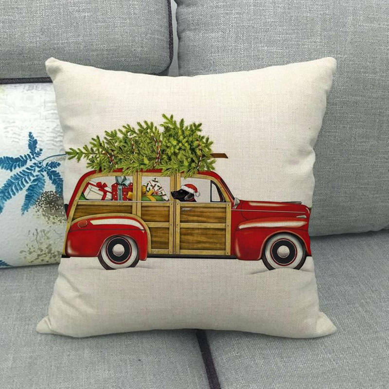 18" Cojines Merry Xmas Couch Throw Pillow Cover Case Home Sofa Decor Pillowslip