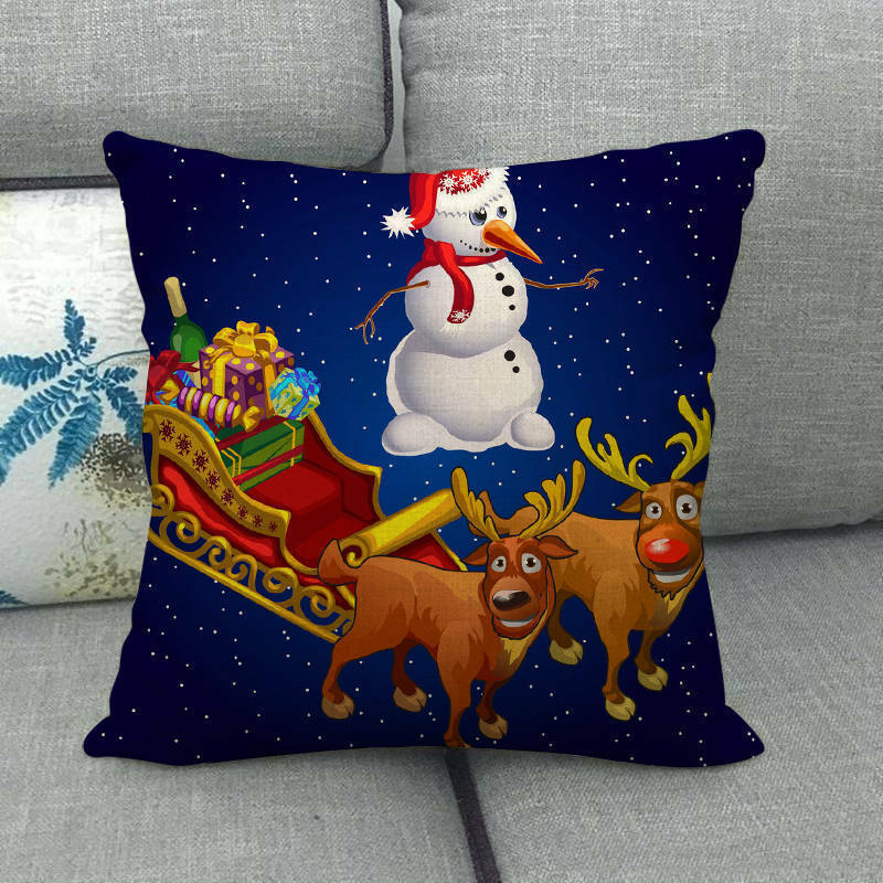 18" Cojines Merry Xmas Couch Throw Pillow Cover Case Home Sofa Decor Pillowslip