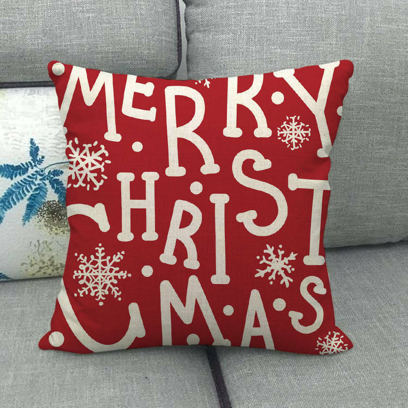 18" Cojines Merry Xmas Couch Throw Pillow Cover Case Home Sofa Decor Pillowslip