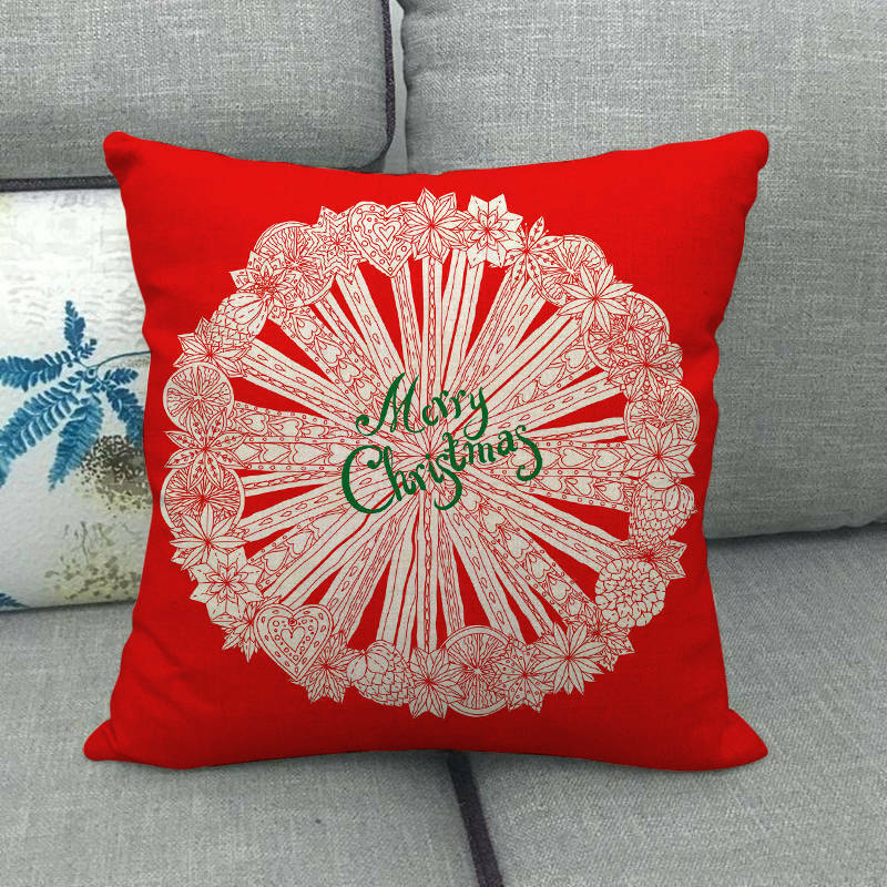 18" Cojines Merry Xmas Couch Throw Pillow Cover Case Home Sofa Decor Pillowslip