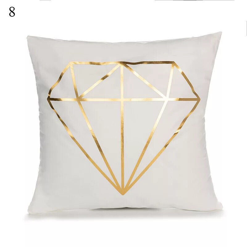 Gold Black Print Cushion Cover Geometric Throw Pillow Case Printed Pillowcase