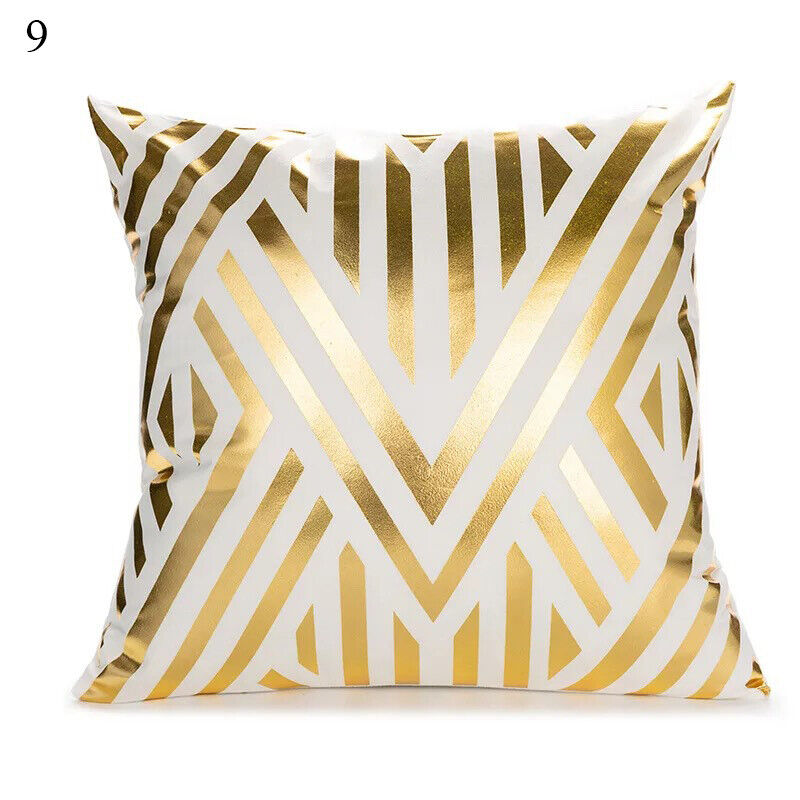 Gold Black Print Cushion Cover Geometric Throw Pillow Case Printed Pillowcase