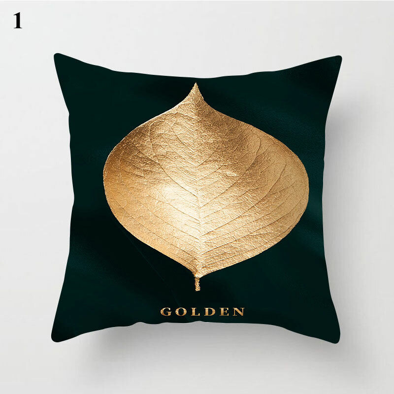 Gold Black Print Cushion Cover Geometric Throw Pillow Case Printed Pillowcase