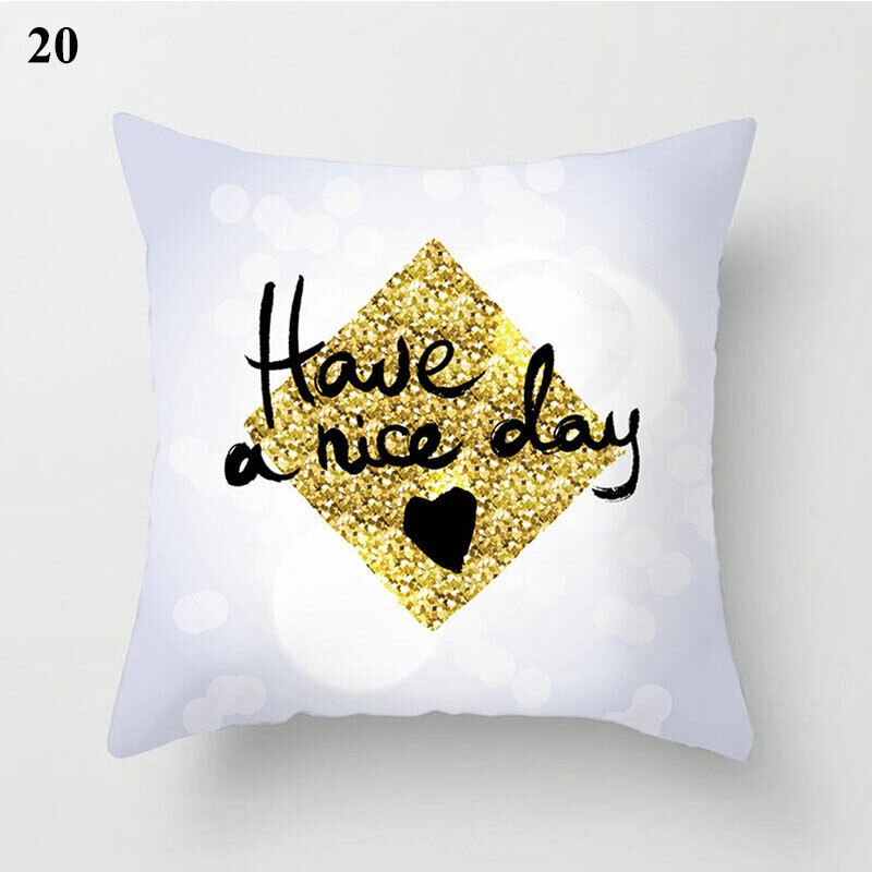 Gold Black Print Cushion Cover Geometric Throw Pillow Case Printed Pillowcase