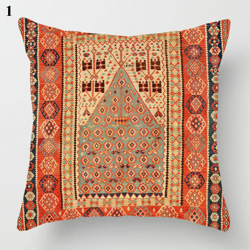 Ethnic Boho Mandala Print Linen Throw Pillow Case Sofa Cushion Cover Home Decor！