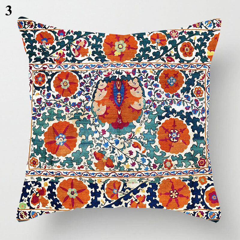 Ethnic Boho Mandala Print Linen Throw Pillow Case Sofa Cushion Cover Home Decor！