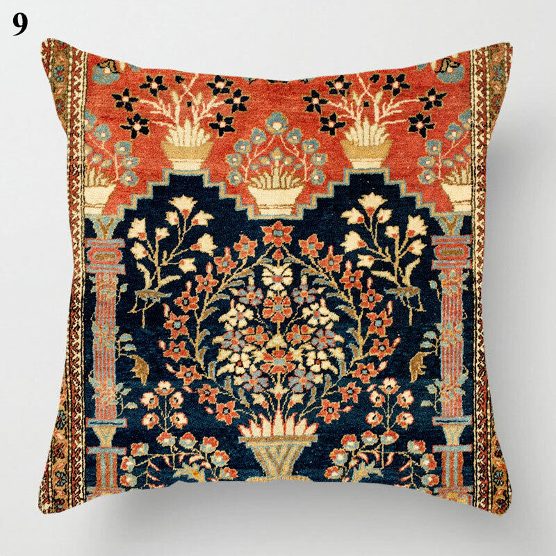 Ethnic Boho Mandala Print Linen Throw Pillow Case Sofa Cushion Cover Home Decor！