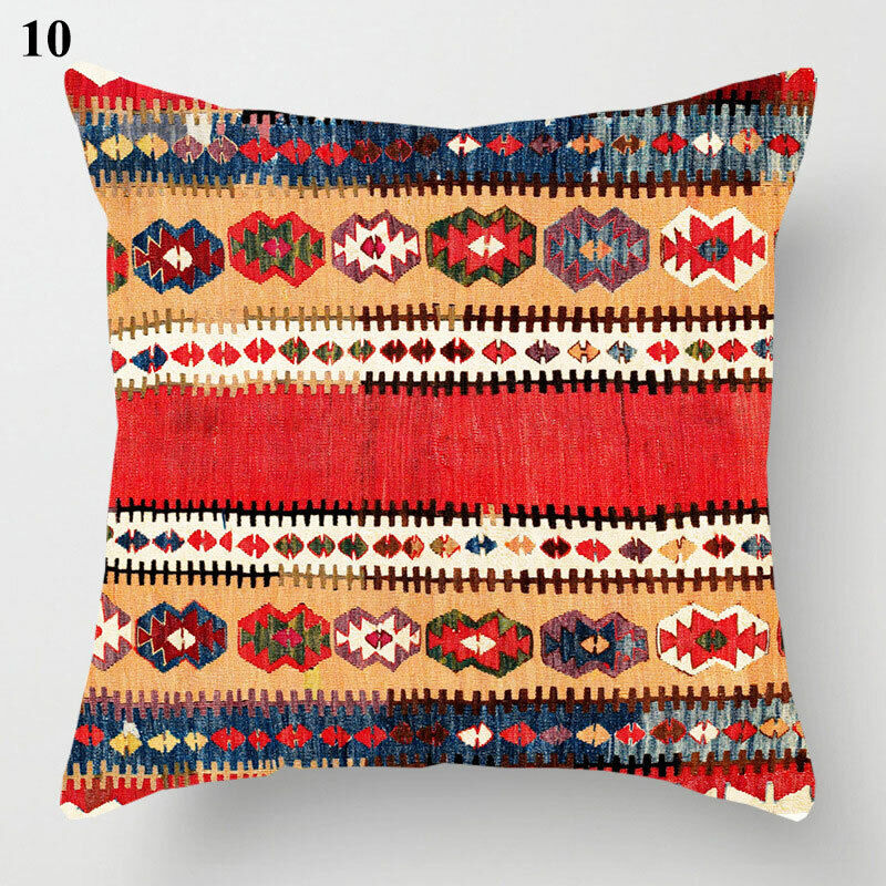 Ethnic Boho Mandala Print Linen Throw Pillow Case Sofa Cushion Cover Home Decor！