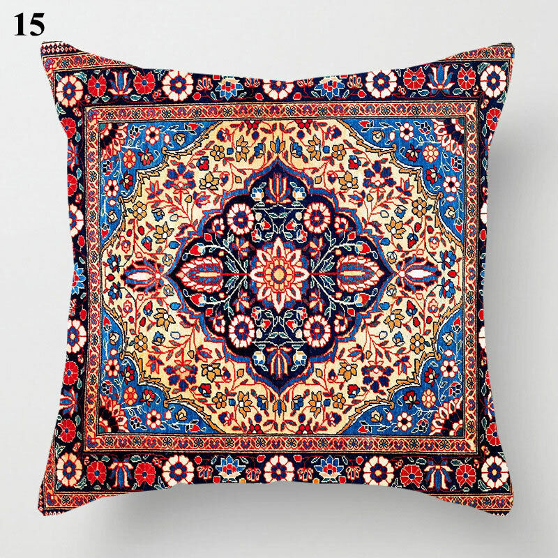 Ethnic Boho Mandala Print Linen Throw Pillow Case Sofa Cushion Cover Home Decor！