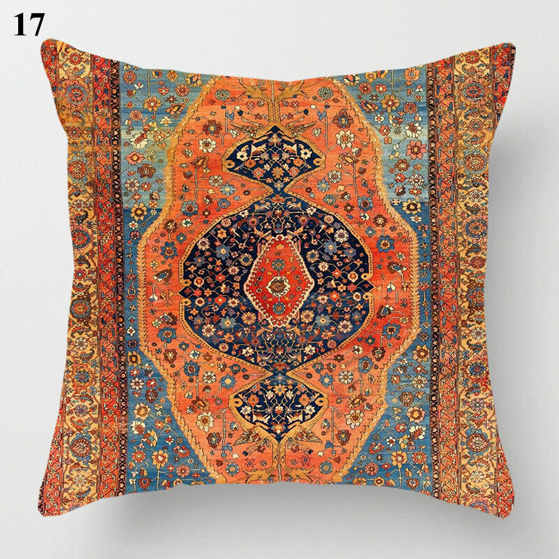 Ethnic Boho Mandala Print Linen Throw Pillow Case Sofa Cushion Cover Home Decor！