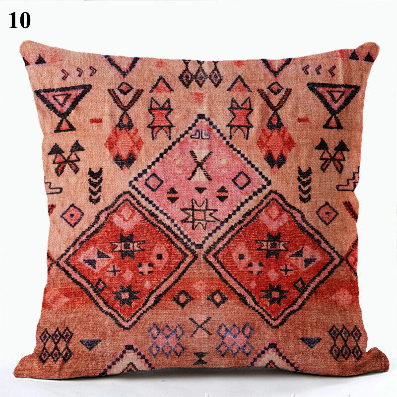 Ethnic Boho Mandala Print Linen Throw Pillow Case Sofa Cushion Cover Home Decor！