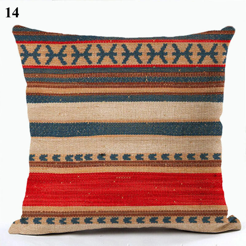 Ethnic Boho Mandala Print Linen Throw Pillow Case Sofa Cushion Cover Home Decor！